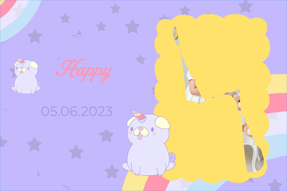 Mẫu Banner - Băng rôn Em bé, trẻ em, baby, kids, birthday, sinh nhật, kỉ niệm, sự kiện, event, giải trí, entertainment — LayerPic
