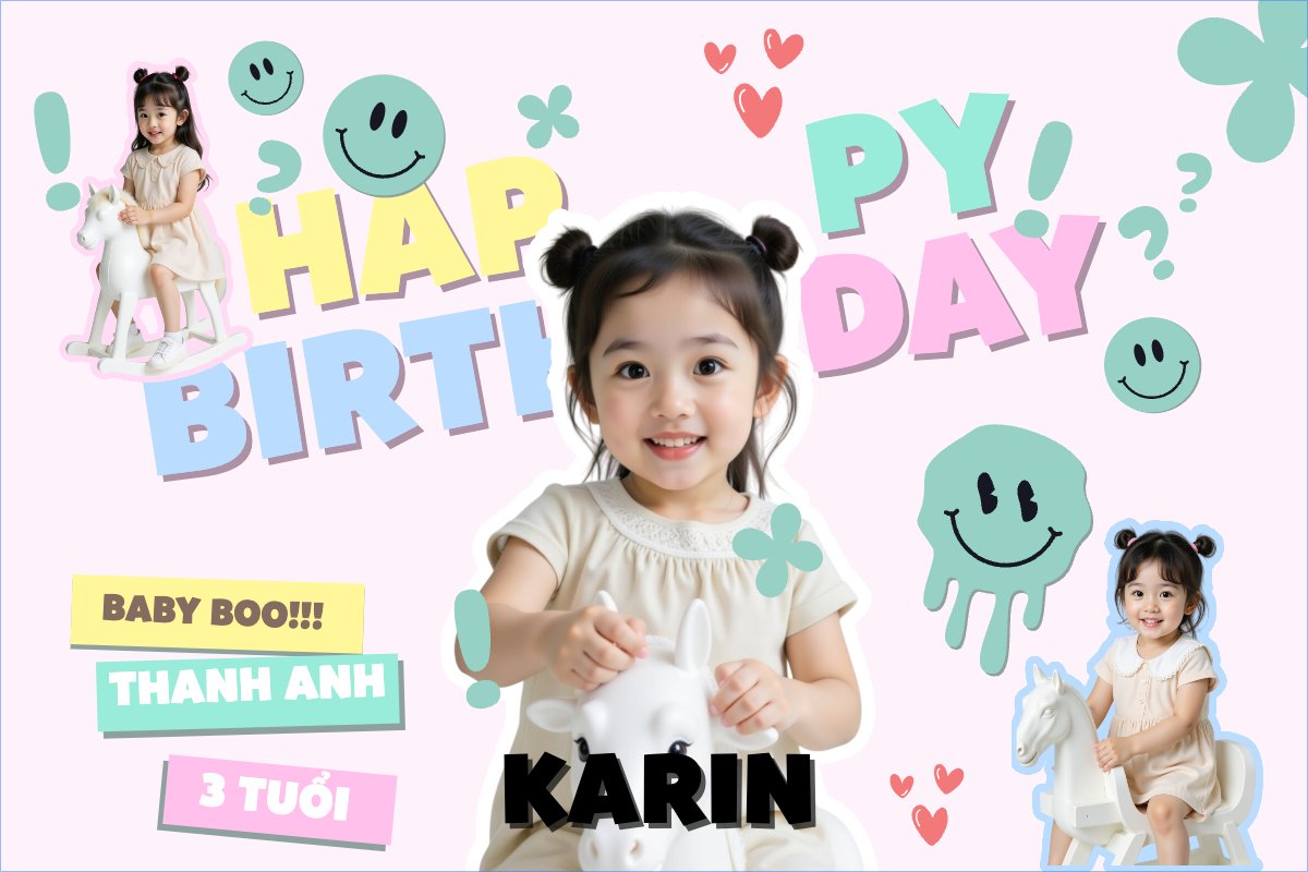 Mẫu Banner - Băng rôn Em bé, trẻ em, baby, kids, birthday, sinh nhật, kỉ niệm, sự kiện, event, giải trí, entertainment — LayerPic