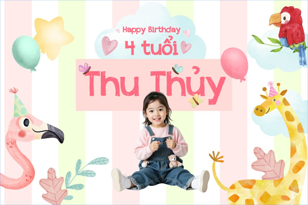 Mẫu Banner - Băng rôn Em bé, trẻ em, baby, kids, birthday, sinh nhật, kỉ niệm, sự kiện, event, giải trí, entertainment — LayerPic