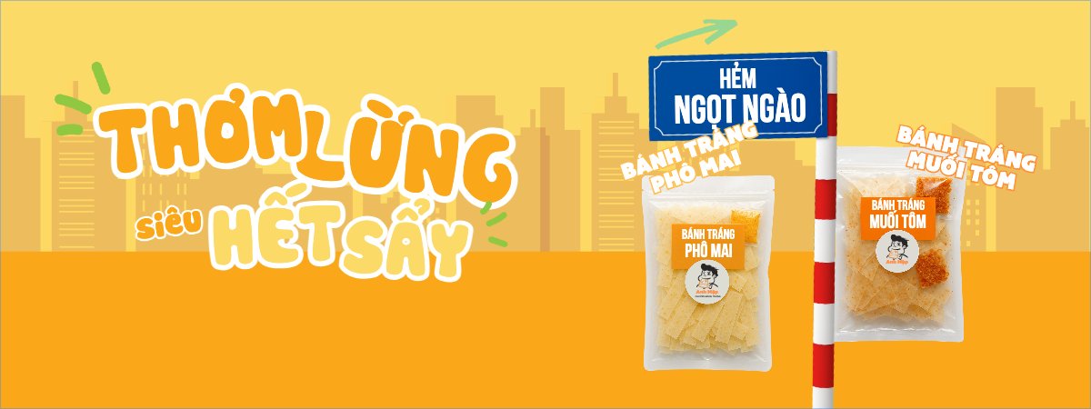Mẫu Banner cầm tay Bánh tráng, đồ ăn, food, thực phẩm, ẩm thực, món ăn, F&B, nhà hàng, thức ăn, dễ thương, hiện đại — LayerPic