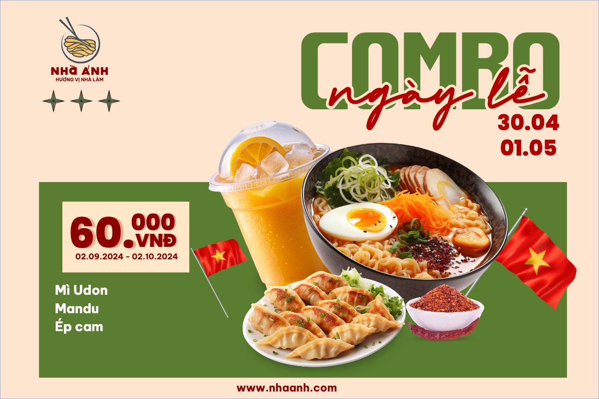 Mẫu Banner - Băng rôn 30/4-1/5, lễ, Việt Nam, truyền thống, Vietnamese, Đồ ăn, food, thực phẩm, ẩm thực, món ăn, F&B, nhà hàng, thức ăn — LayerPic
