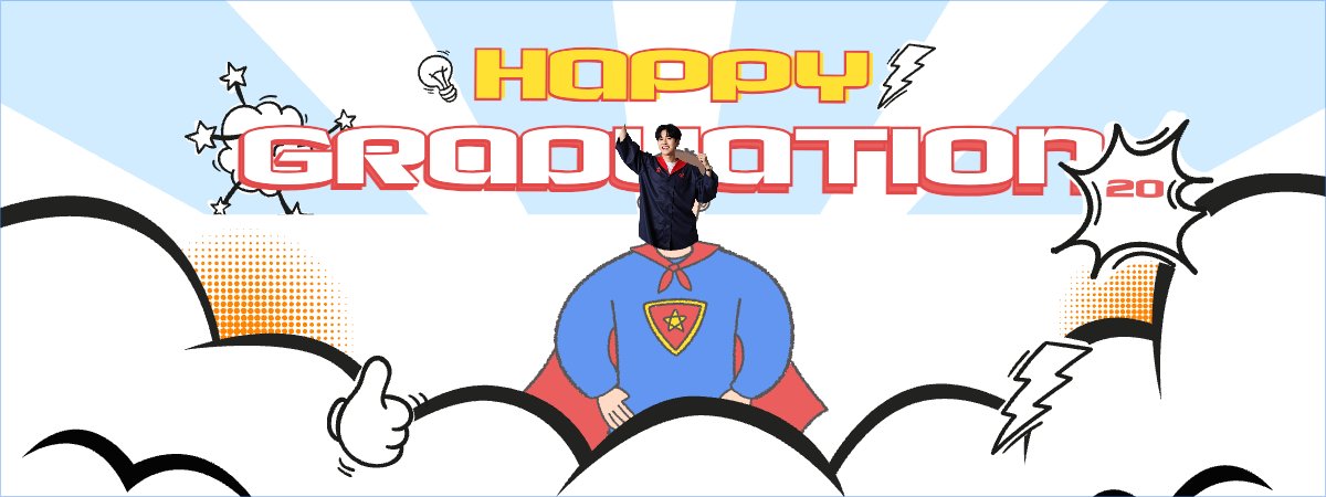 Mẫu Banner cầm tay Tốt nghiệp, kỉ yếu, Graduation, yearbook, sự kiện, event, giáo dục, education, superman — LayerPic
