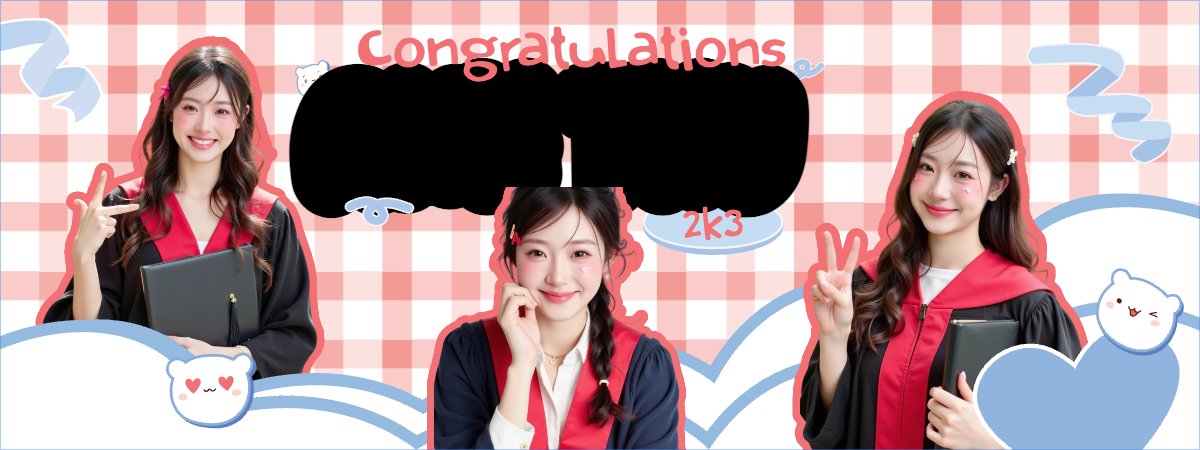 Mẫu Banner cầm tay Tốt nghiệp, kỉ yếu, Graduation, yearbook, giáo dục, education, sự kiện, event, dễ thương — LayerPic