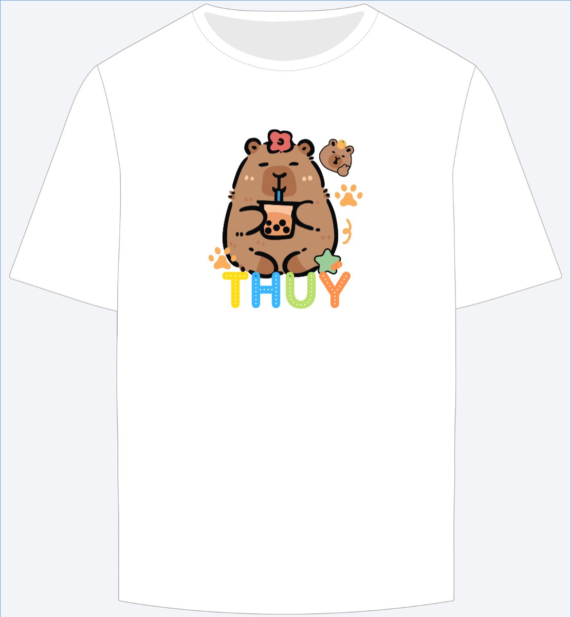 Mẫu Ao Thun Capybara, chuột lang nước, trending, hot, viral, xu hướng, thịnh hành — LayerPic