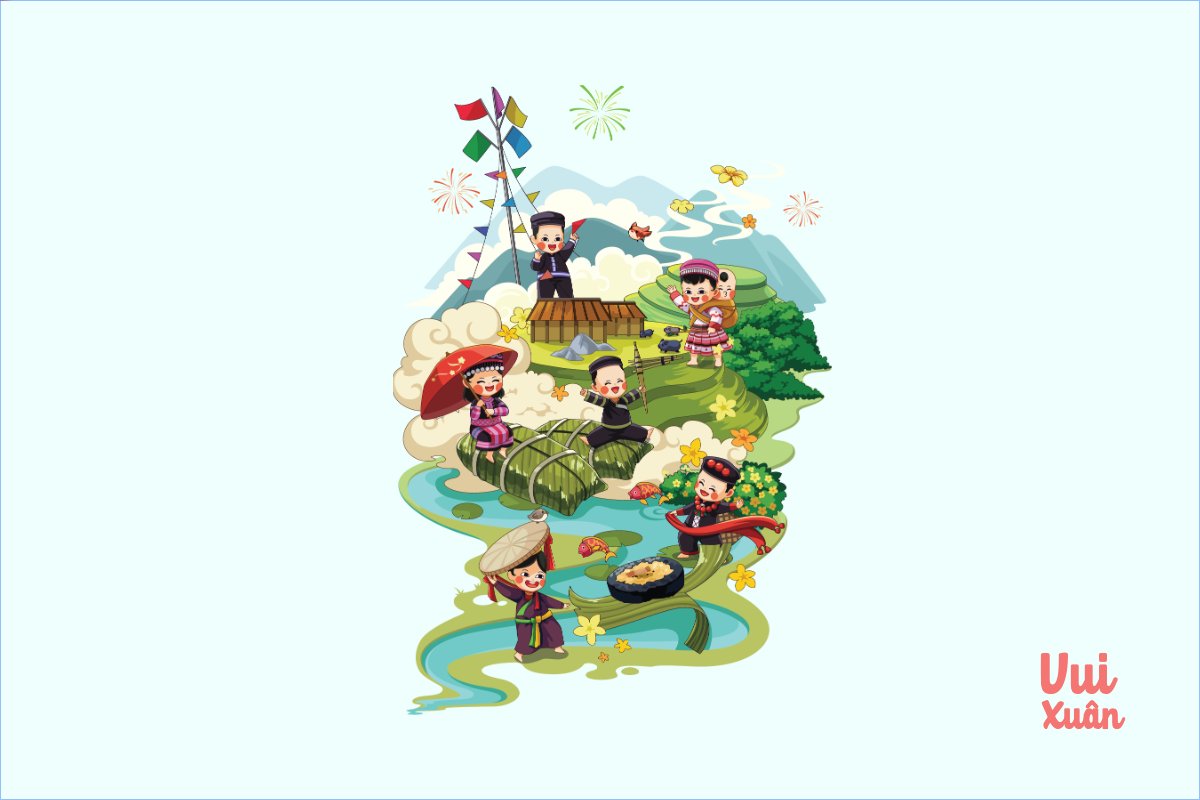 Mẫu Postcard Tết, xuân, truyền thống, traditional, dân gian, cổ truyền — LayerPic