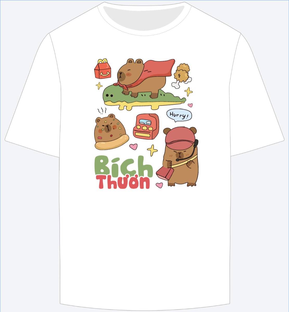 Mẫu Ao Thun Capybara, chuột lang nước, trending, hot, viral, xu hướng, thịnh hành — LayerPic