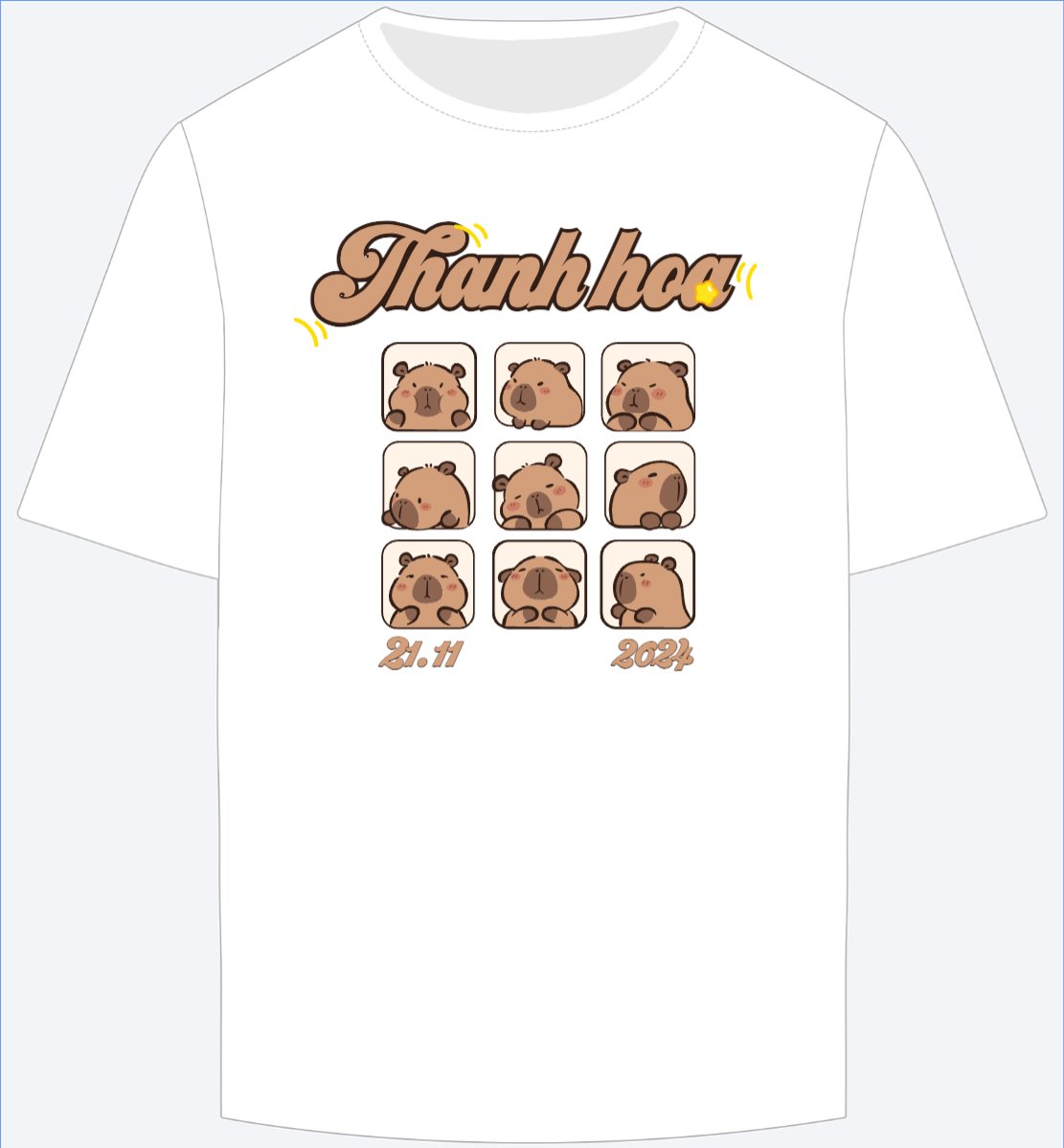 Mẫu Ao Thun Capybara, chuột lang nước, trending, hot, viral, xu hướng, thịnh hành — LayerPic