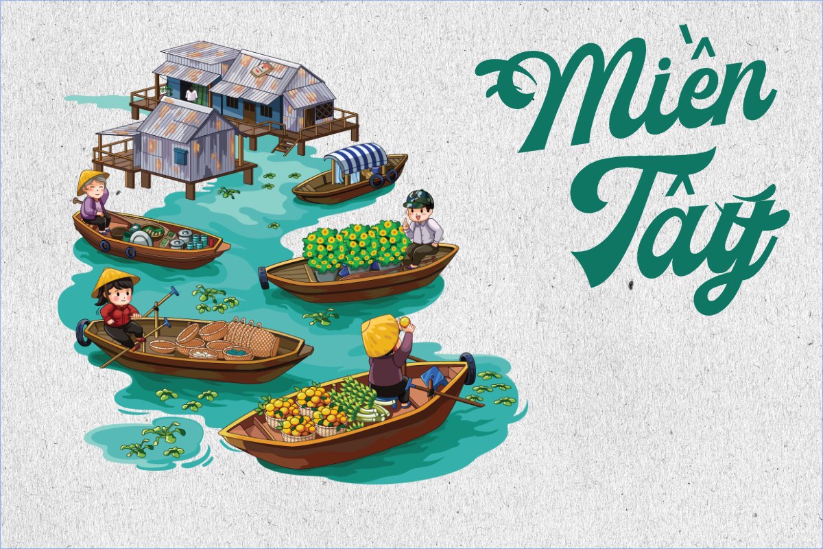 Mẫu Postcard Dân gian, truyền thống, folk, traditions, dễ thương, cute, chibi, hoạt hình, cartoon — LayerPic