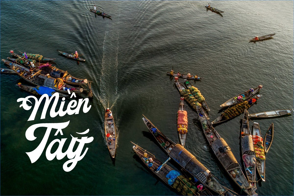 Mẫu Postcard Miền Tây, Việt Nam, phong cảnh, thiên nhiên, đơn giản, simple, minimalist, tối giản — LayerPic
