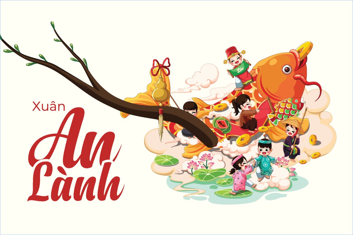 Mẫu Postcard Dân gian, truyền thống, folk, traditions, dễ thương, cute, chibi, hoạt hình, cartoon — LayerPic