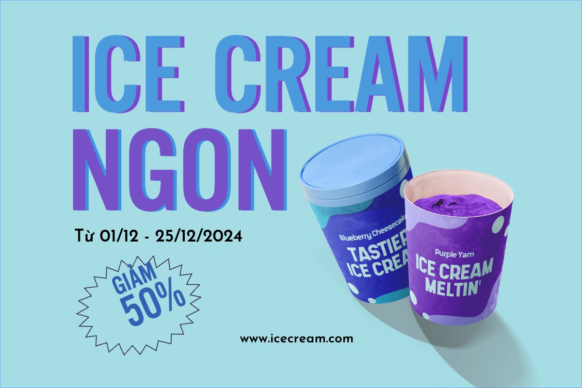 Mẫu Banner - Băng rôn Kem, ice-cream, Nước uống, juice, giải khát, F&B, drink — LayerPic