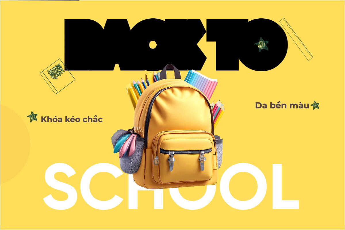 Mẫu Banner - Băng rôn Cặp, balo, fashion, thời trang, quần áo, trang phục, clothes, outfit, giáo dục, back to school — LayerPic