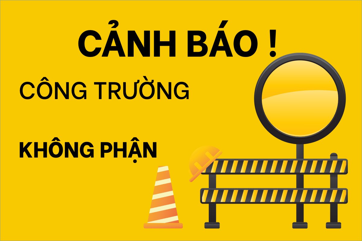 Xây dựng, công trình, bảng cảnh báo, warning