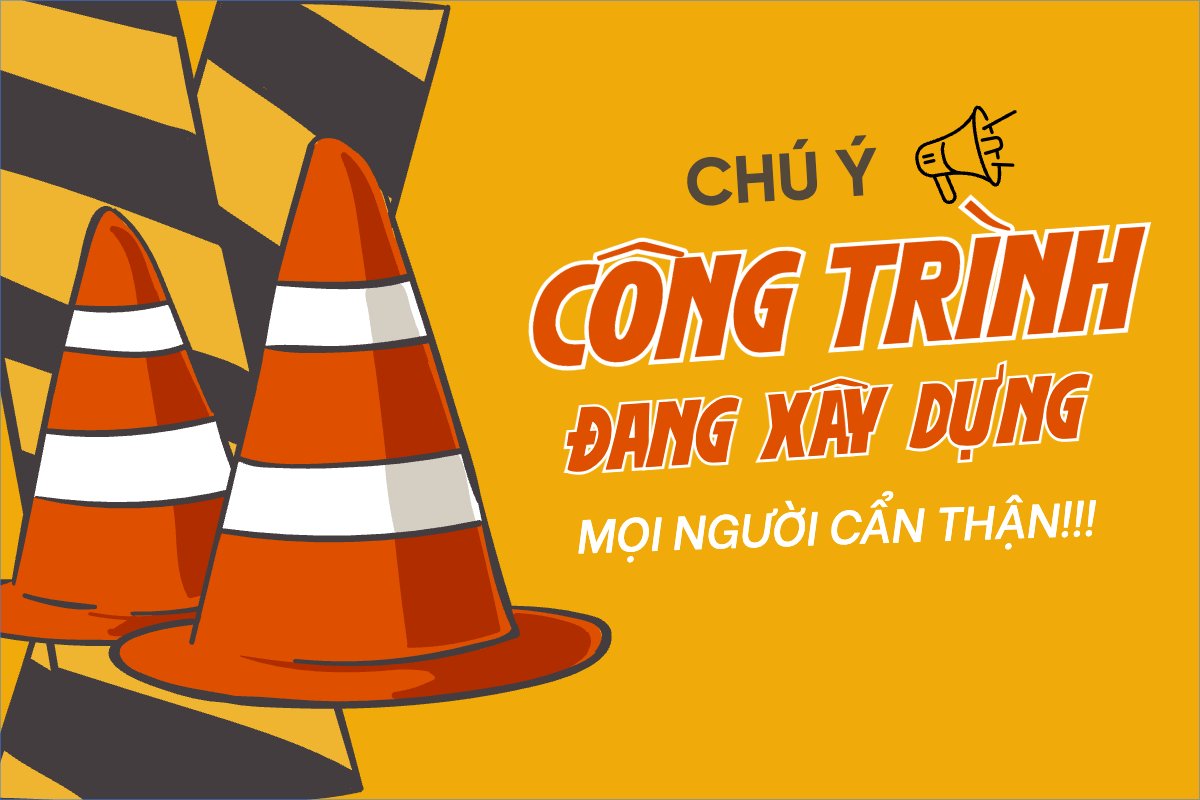 Xây dựng, công trình, bảng cảnh báo, warning