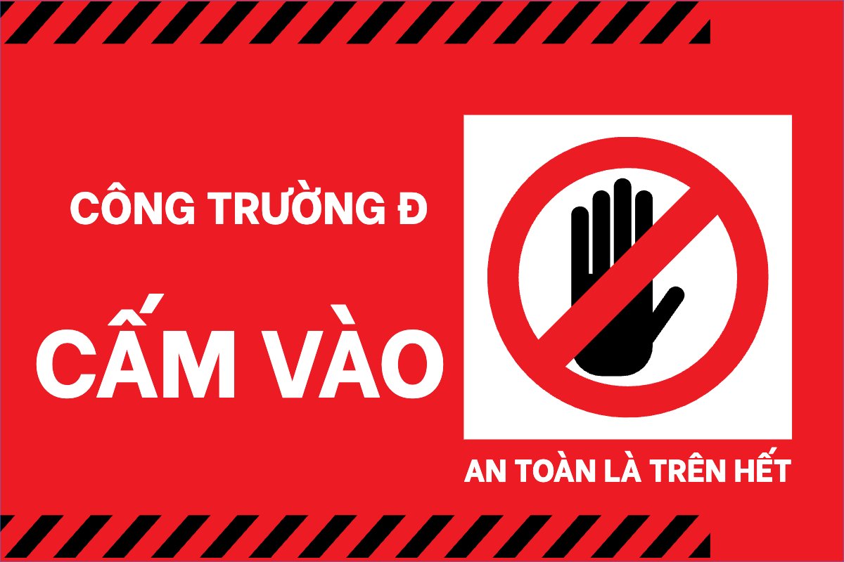 Mẫu Banner - Băng rôn Xây dựng, bảng cảnh báo, warning, cấm vào — LayerPic