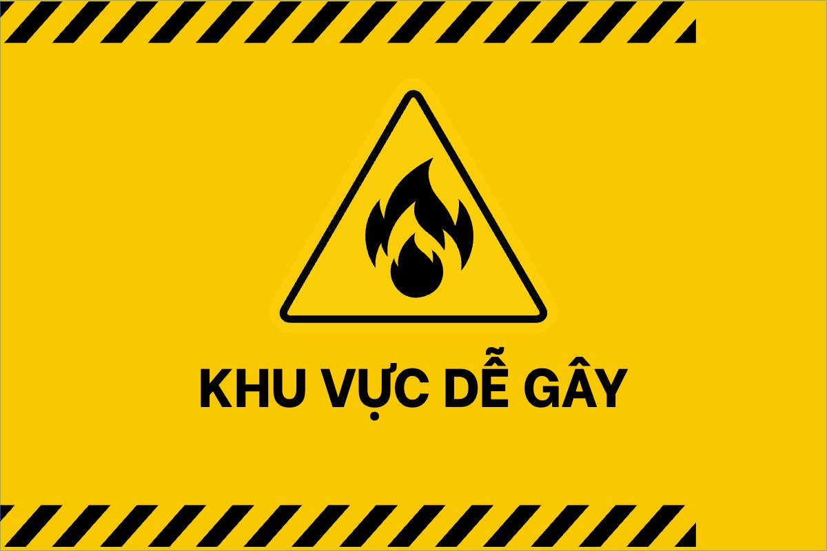 Xây dựng, bảng cảnh báo, warning, cháy nổ, khu vực cấm lửa