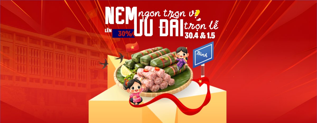 Mẫu Gift Voucher Nem ngon trọn vị ưu đãi trọn lễ 30.4 và 1.5 — LayerPic