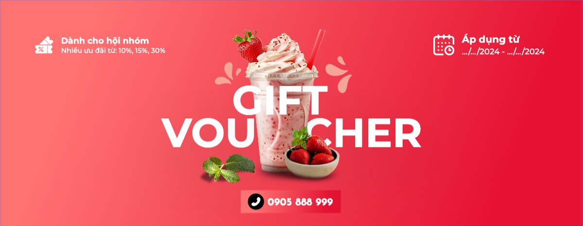 Mẫu Gift Voucher Nước uống, giải khát, F&B, drink, cà phê, coffee, nước ép — LayerPic