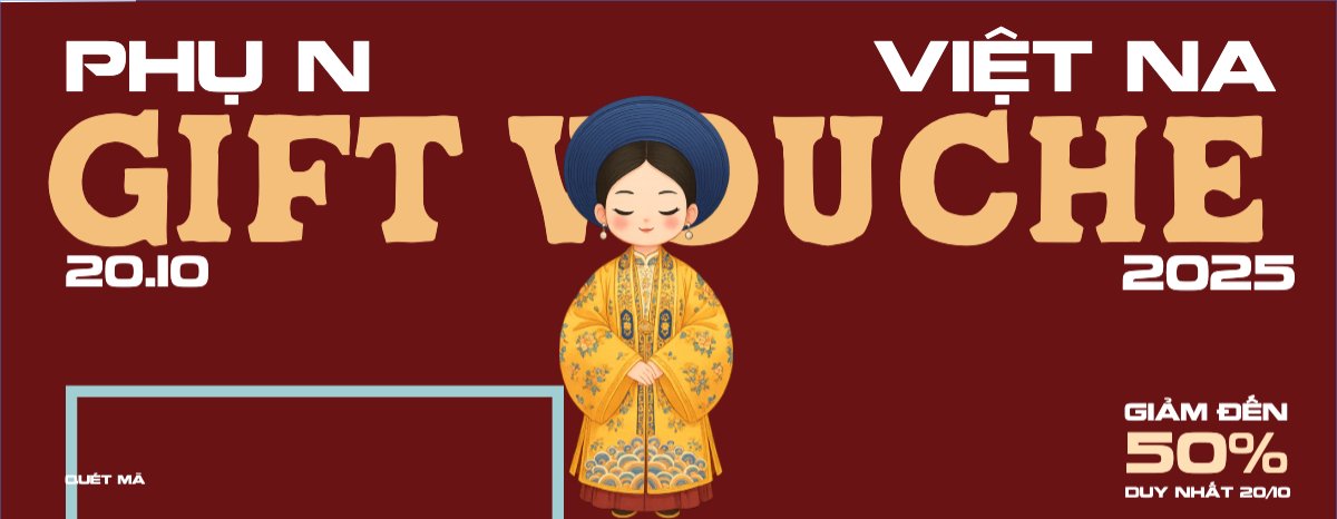 Mẫu Gift Voucher 20/10, Ngày phụ nữ Việt Nam, Vietnamese Women's Day, phụ nữ, sự kiện, event, dễ thương, cute, chibi, hoạt hình, cartoon — LayerPic