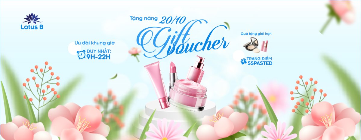 Mẫu Gift Voucher 20/10, Ngày phụ nữ Việt Nam, Vietnamese Women's Day, phụ nữ, sự kiện, event, mỹ phẩm, làm đẹp, beauty, hiện đại, modern — LayerPic