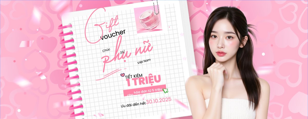 Mẫu Gift Voucher 20/10, Ngày phụ nữ Việt Nam, Vietnamese Women's Day, phụ nữ, sự kiện, event, mỹ phẩm, làm đẹp, beauty, hiện đại, modern — LayerPic
