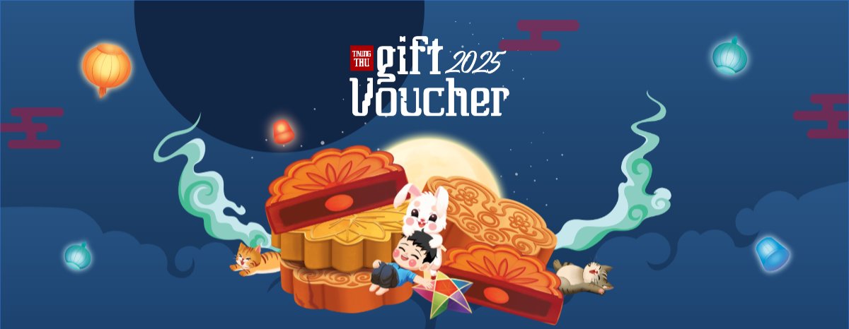 Mẫu Gift Voucher Trung thu, Tết Đoàn Viên, mid-autumn festival, sự kiện, ẩm thực, food, event, hiện đại, modern, cute, dễ thương, chibi — LayerPic