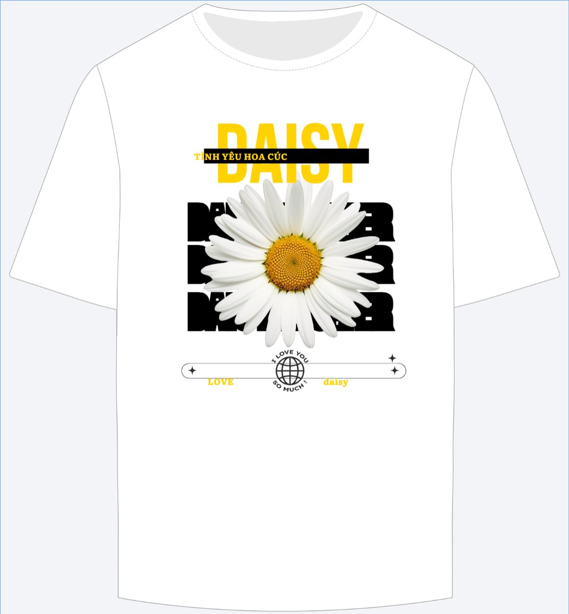 Mẫu Ao Thun Daisy, hoa cúc, tình yêu, love, trending — LayerPic