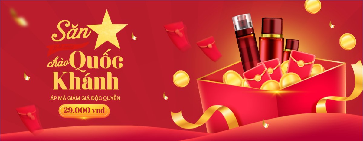 Mẫu Gift Voucher 2/9, Quốc Khánh, lễ hội, Việt Nam, làm đẹp, spa, beauty, thẩm mỹ, skincare, hiện đại, modern — LayerPic