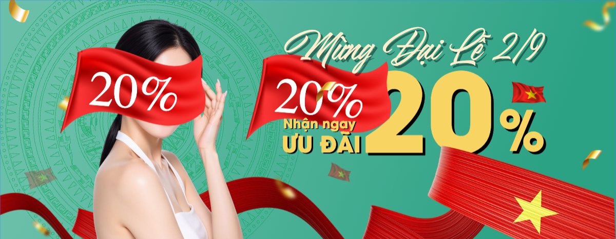 Mẫu Gift Voucher 2/9, Quốc Khánh, lễ hội, Việt Nam, spa, beauty, làm đẹp, thẩm mỹ, hiện đại, modern — LayerPic