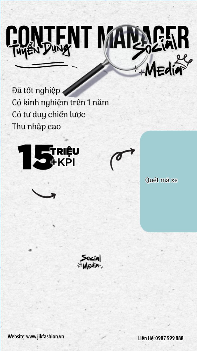 Mẫu Bài post MXH (9:16) Tuyển dụng social media — LayerPic