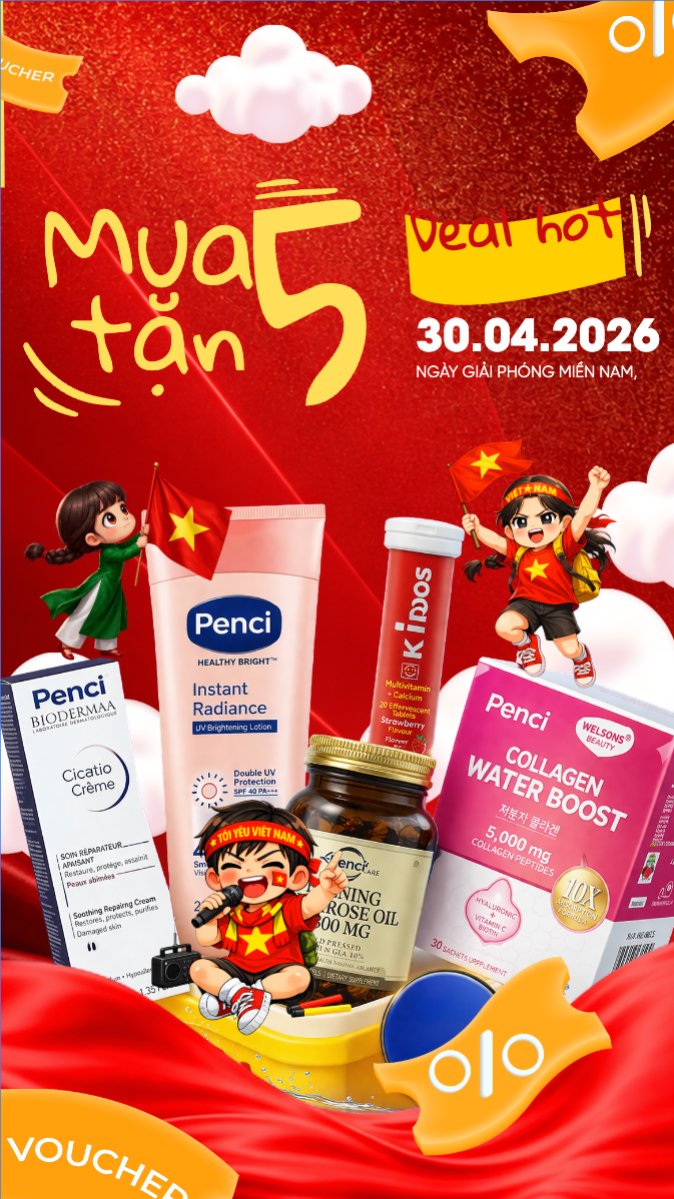 Mẫu Bài post MXH (9:16) Mua 5 tặng 5 deal 30/4 — LayerPic