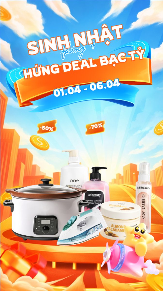 Mẫu Bài post MXH (9:16) Sinh nhật tháng 4 hứng deal bạc tỷ — LayerPic