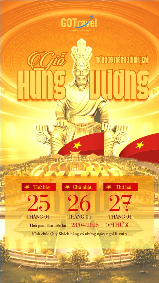 Mẫu Bài post MXH (9:16) Thông báo nghỉ lễ Giỗ tổ Hùng Vương 2026 — LayerPic