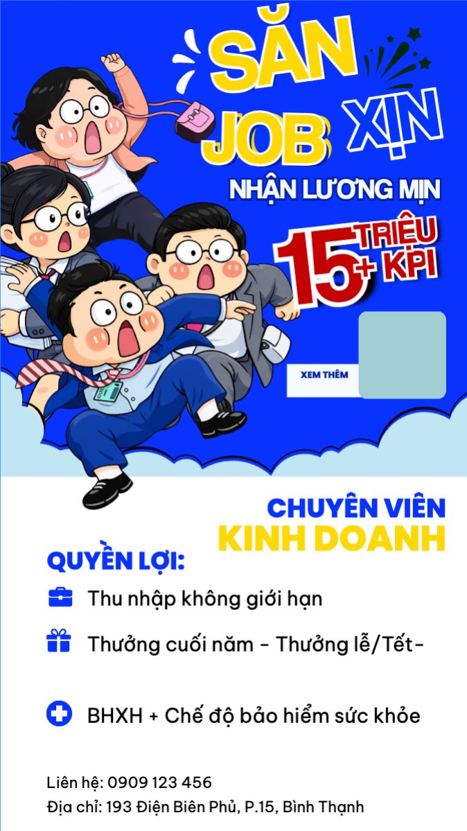 Mẫu Bài post MXH (9:16) Tuyển dụng kinh doanh — LayerPic