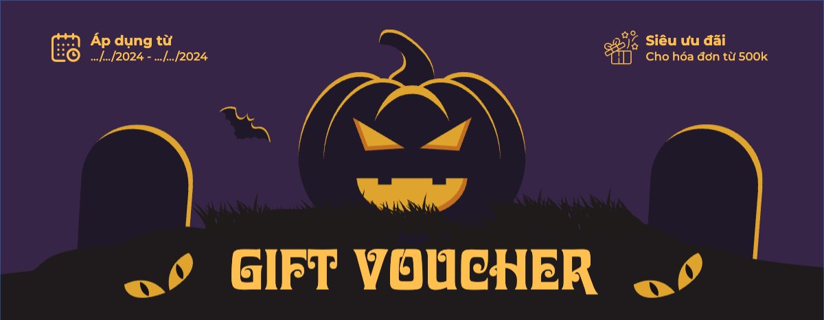 Mẫu Gift Voucher Halloween, nước uống, juice, giải khát, F&B, drink — LayerPic
