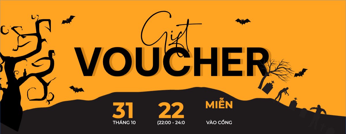 Mẫu Gift Voucher Halloween, nước uống, juice, giải khát, F&B, drink — LayerPic