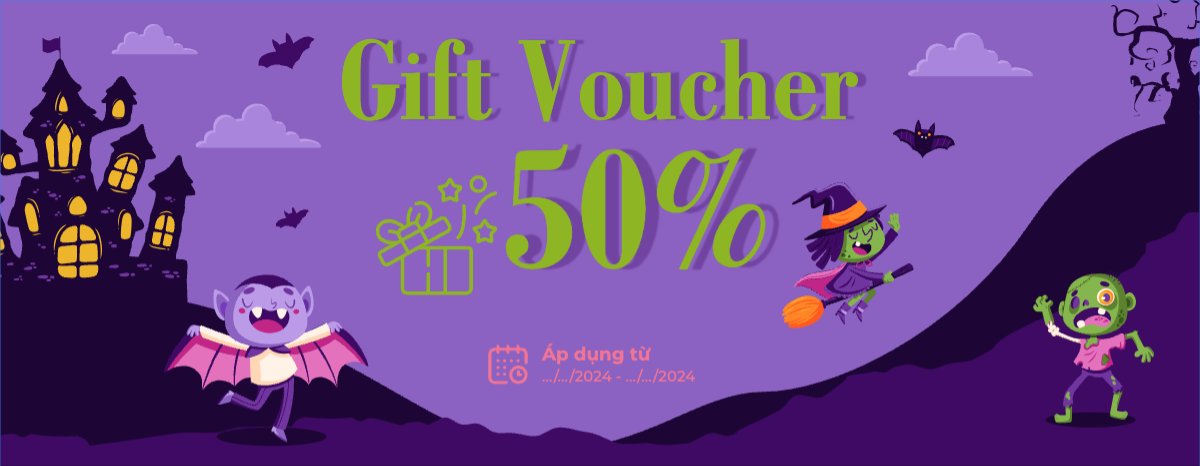 Mẫu Gift Voucher Halloween, nước uống, juice, giải khát, F&B, drink — LayerPic