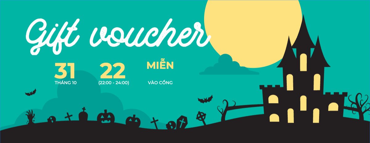 Mẫu Gift Voucher Halloween, nước uống, juice, giải khát, F&B, drink — LayerPic
