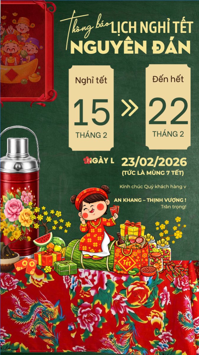 Mẫu Bài post MXH (9:16) Thông báo nghỉ tết Nguyên Đán — LayerPic