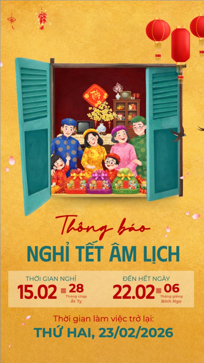 Mẫu Bài post MXH (9:16) Thông báo nghỉ tết Nguyên Đán — LayerPic