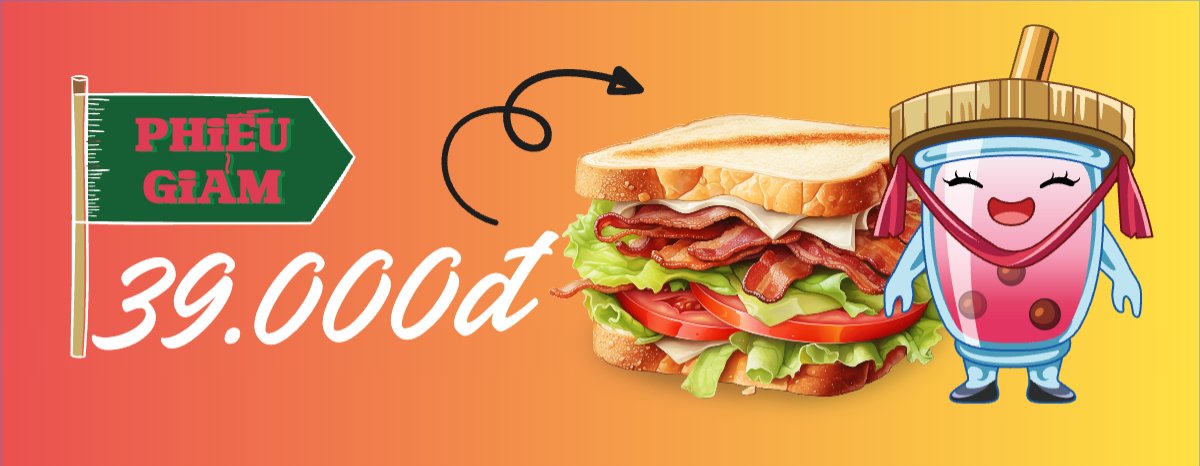 Mẫu Gift Voucher Đồ ăn, food, thực phẩm, ẩm thực, món ăn, F&B, bánh mì, thức ăn, sandwich — LayerPic