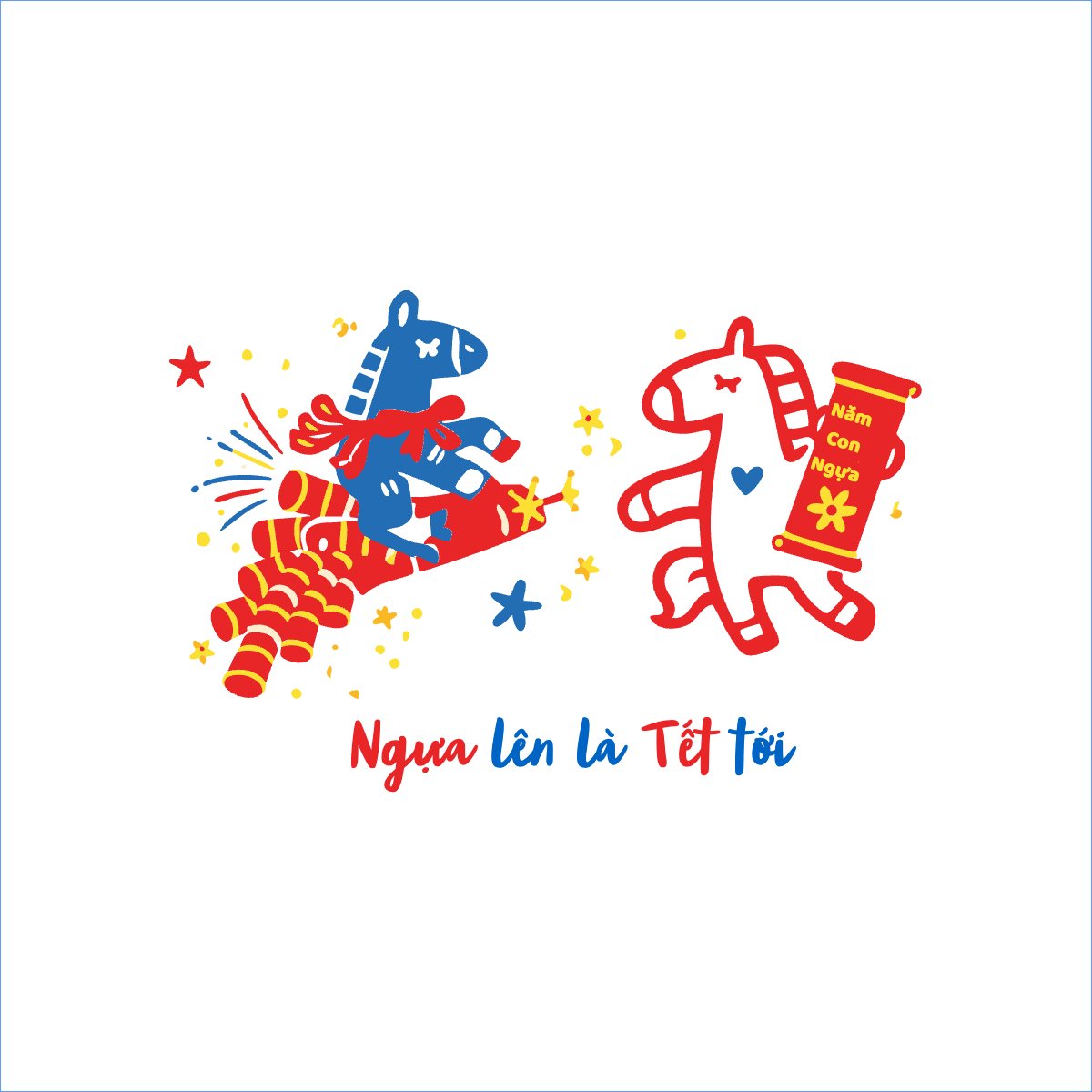 Mẫu Túi canvas Ngựa lên là Tết tới — LayerPic