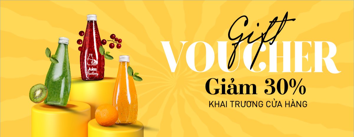 Mẫu Gift Voucher Nước uống, giải khát, F&B, drink, juice, fruit, nước ép, sinh tố — LayerPic