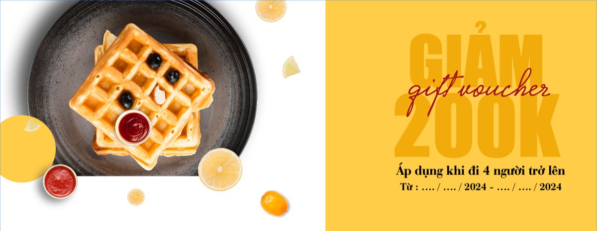 Mẫu Gift Voucher Đồ ăn, food, thực phẩm, ẩm thực, món ăn, F&B, nhà hàng, thức ăn, cake, bánh — LayerPic