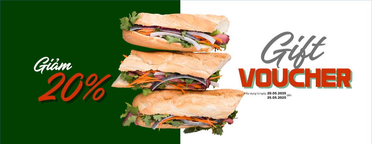 Mẫu Gift Voucher Đồ ăn, food, thực phẩm, ẩm thực, món ăn, F&B, nhà hàng, thức ăn, bánh mì, bread — LayerPic