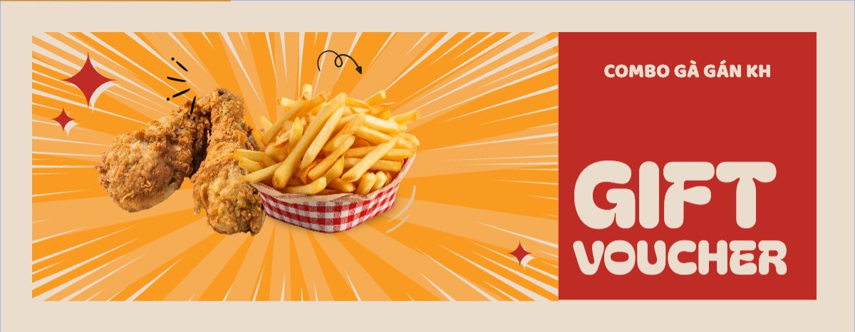 Mẫu Gift Voucher Đồ ăn, food, thực phẩm, ẩm thực, món ăn, F&B, thức ăn, gà rán, chicken — LayerPic