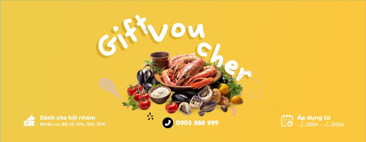 Mẫu Gift Voucher Đồ ăn, food, thực phẩm, ẩm thực, món ăn, F&B, nhà hàng, thức ăn — LayerPic