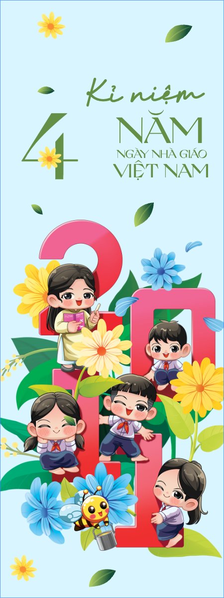 Mẫu Standee Kỉ niệm 43 năm ngày nhà giáo — LayerPic