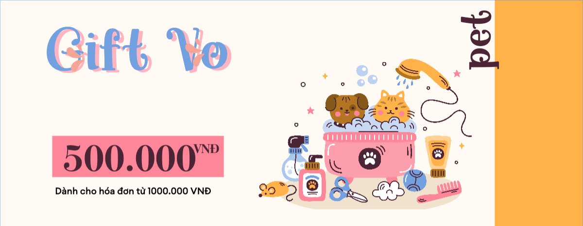 Mẫu Gift Voucher Pet, thú cưng, thú nuôi, động vật, animal — LayerPic