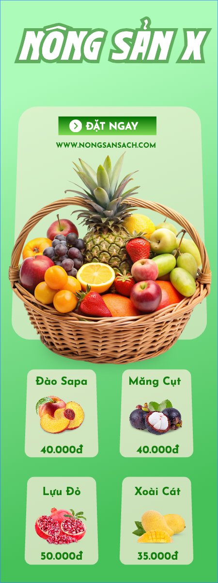 Mẫu Standee Nông sản, agricultural, farm, trái cây, fruit — LayerPic